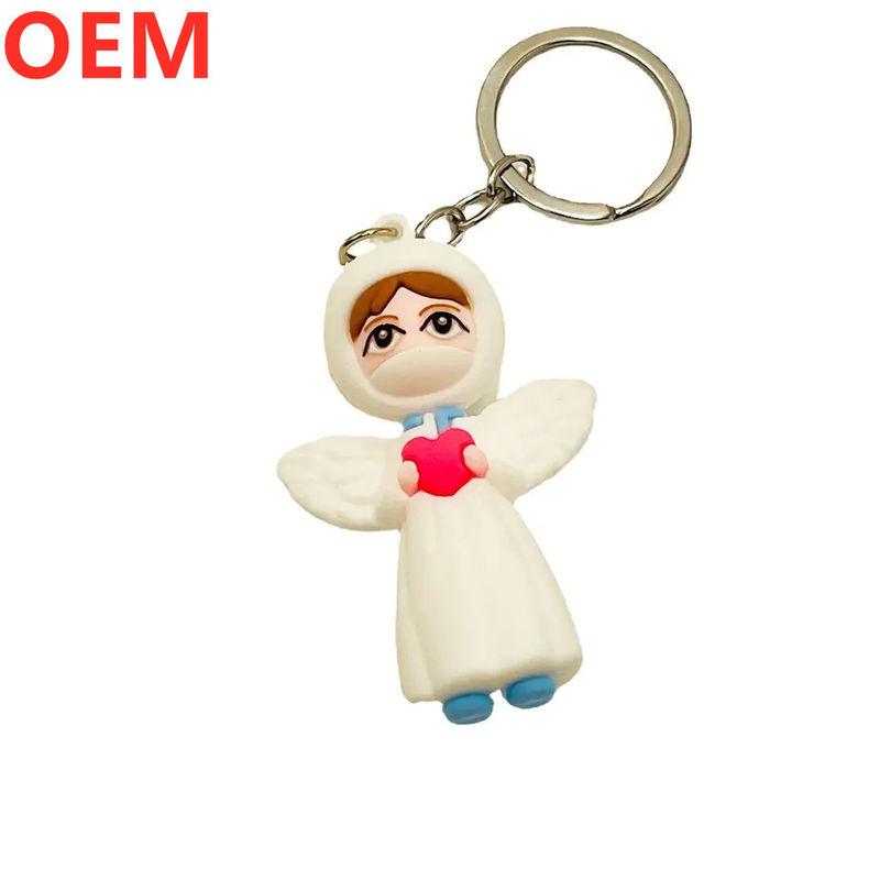 Custom 3d Plastic Creative Cartoon Key Ring Keychain OEM Factory Wholesale Plastic Cartoon Keychain