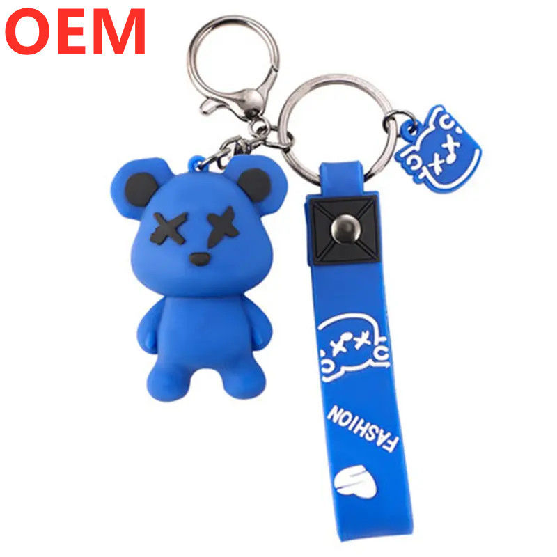 Custom 3d Plastic Creative Cartoon Key Ring Keychain OEM Factory Wholesale Plastic Cartoon Keychain
