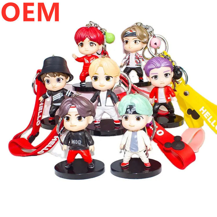 Custom 3d Plastic Creative Cartoon Key Ring Keychain OEM Factory Wholesale Plastic Cartoon Keychain
