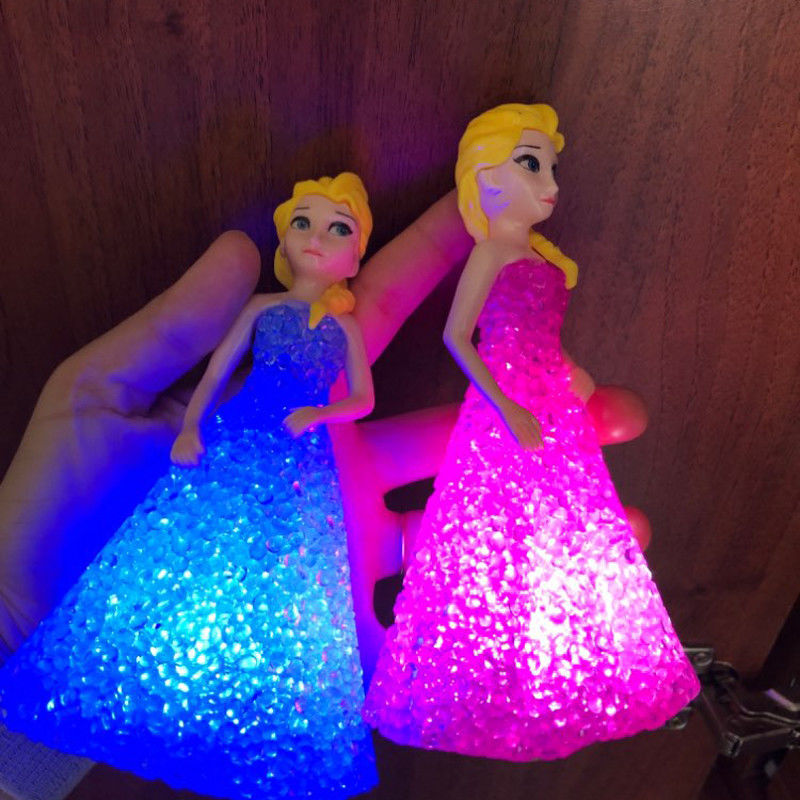 Mini Custom Elsa Anna Sofia LED Colorful Lights Gradient Crystal Night Lamp Princess