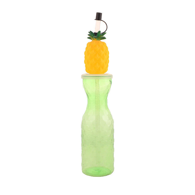 Customized Plastic Fruit Shape Cup with Straw Milk Tea Cup Portable Juice Bottle