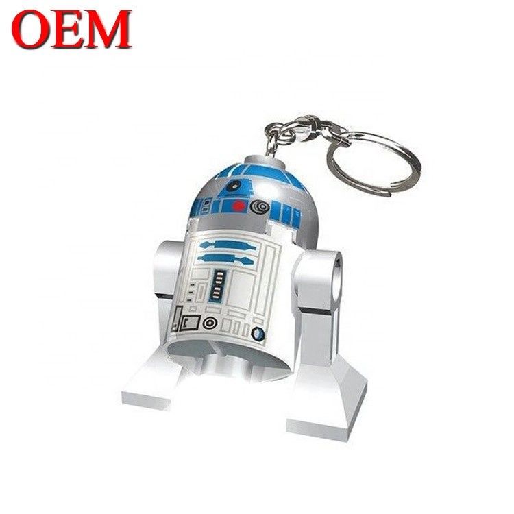 custom vinyl toy make 3D LED Cartoon Keychain Accessories  Plastic Keyring For Bags