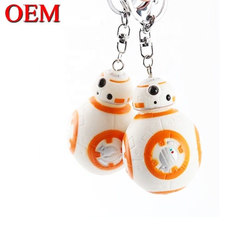 custom vinyl toy make 3D LED Cartoon Keychain Accessories  Plastic Keyring For Bags