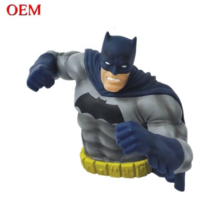 Custom Toy Manufacturer custom 3D Bat-Man Toy Money Box Figures oem plastic figurine