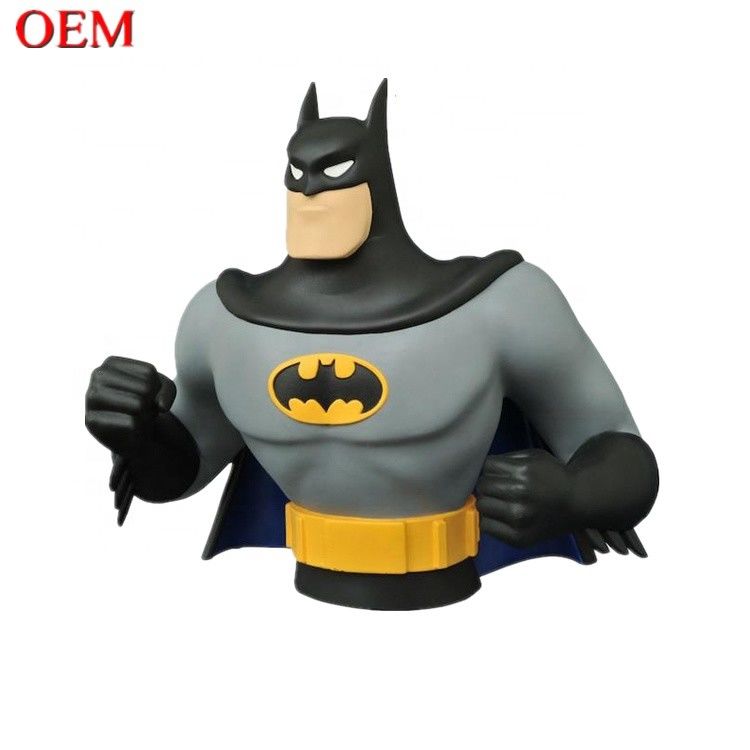 Custom Toy Manufacturer custom 3D Bat-Man Toy Money Box Figures oem plastic figurine