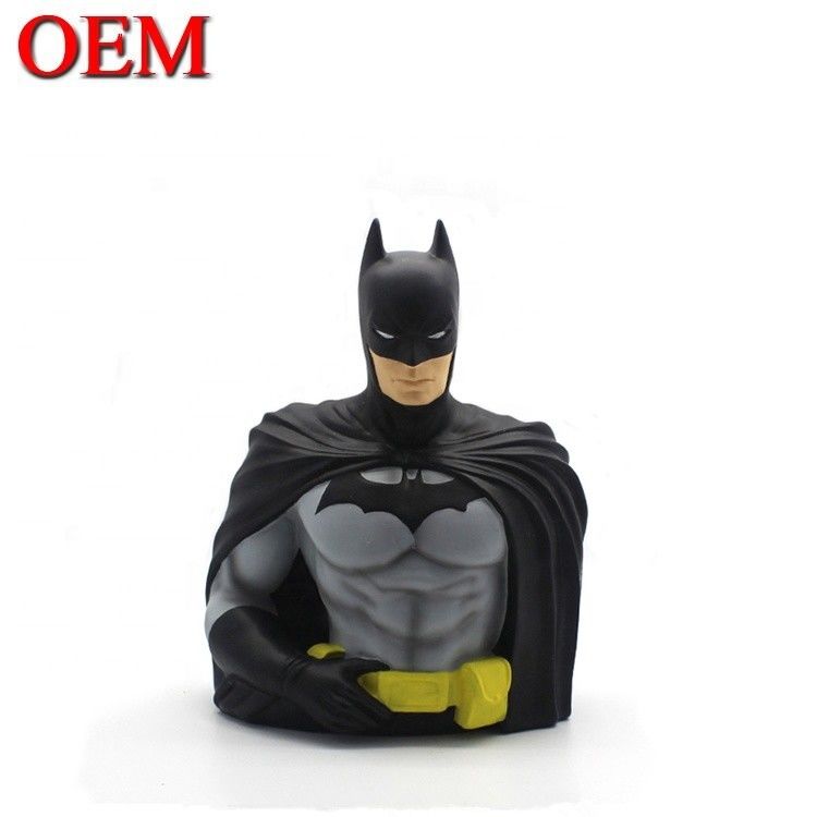 Custom Toy Manufacturer custom 3D Bat-Man Toy Money Box Figures oem plastic figurine