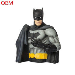Custom Toy Manufacturer custom 3D Bat-Man Toy Money Box Figures oem plastic figurine