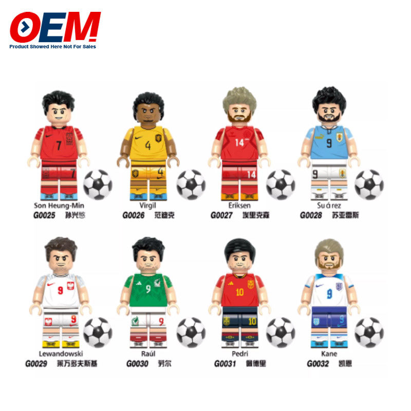 CustomG0104 XT1003 New Famous Football Player Neymar Messi Ronaldo Suarez Character Mini Block Figure Plastic Toy