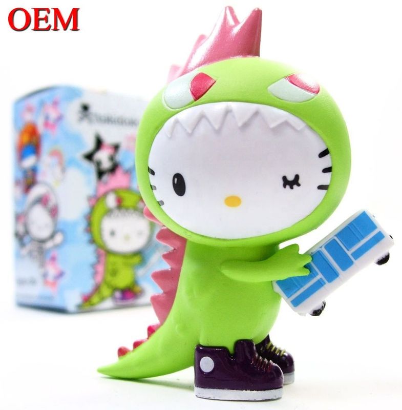Custom OEM Made PVC Cute Mini Plastic Cartoon  Kitty cat Toy For Child Manufacturer