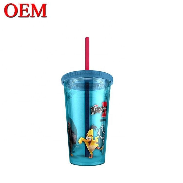 Custom Figure Double Walled Plastic Straw Cup Reusable Water Cup OEM Plastic Toy Factory