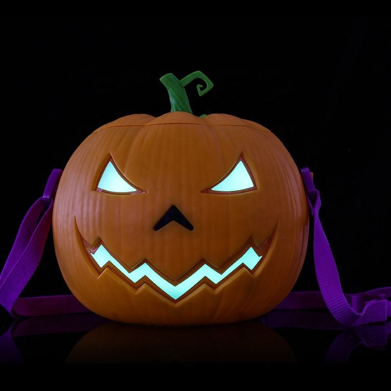 Custom 3D Voice-activated Pumpkin Shape Luminous Popcorn OEM Cute Food Container Bucket