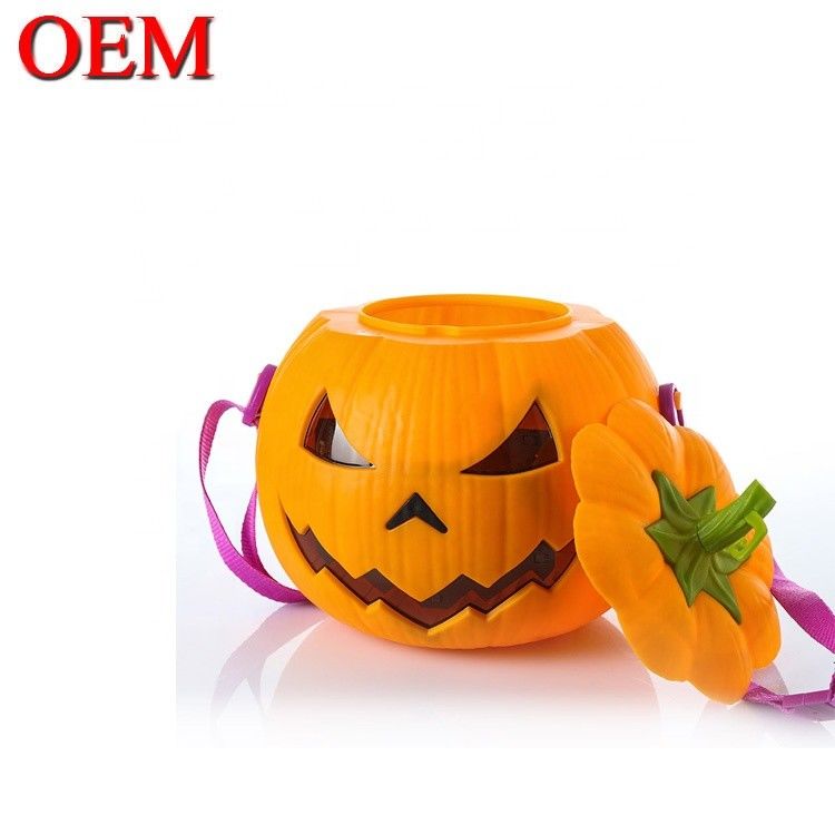 Custom 3D Voice-activated Pumpkin Shape Luminous Popcorn OEM Cute Food Container Bucket