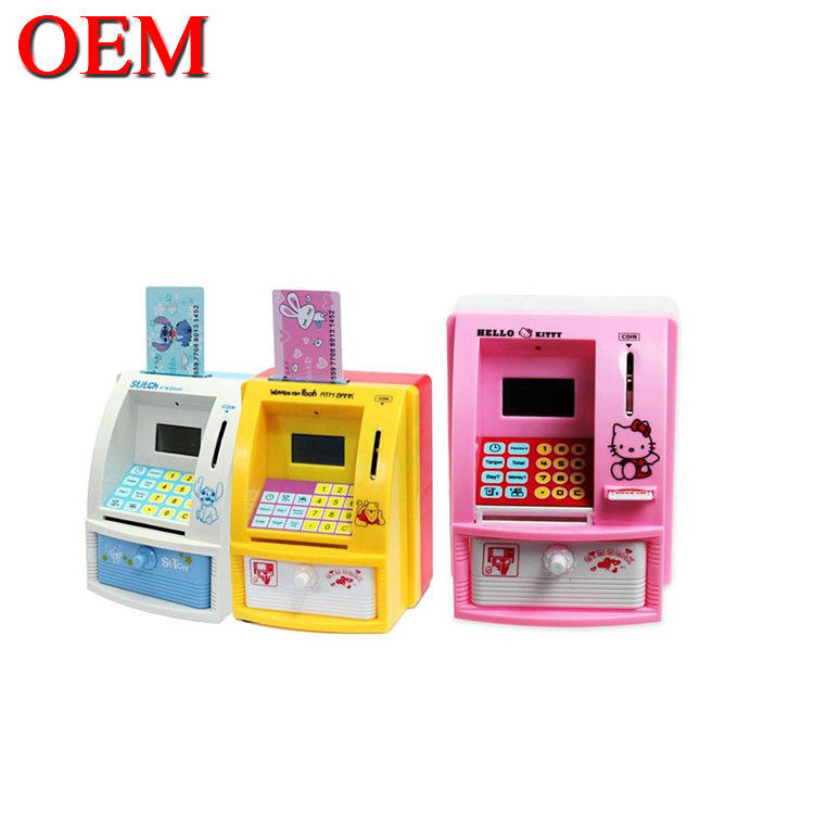 OEM custom Electronic Bank Safe Money Box Children Digital Coins Cash Saving Safe Atm