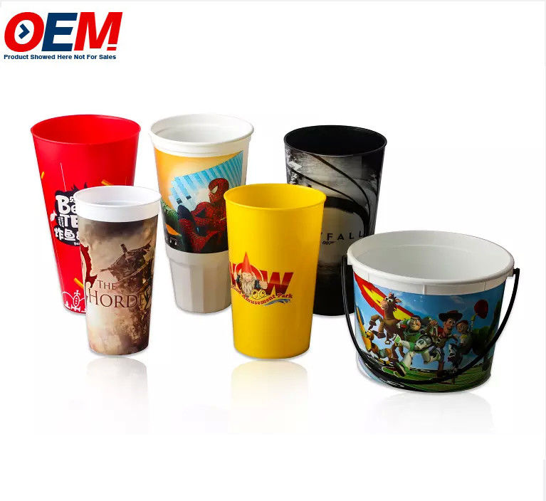 OEM Good quality container custom printed plastic cartoon popcorn bucket tub cup with lid for promotion