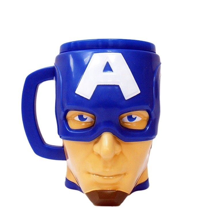 Plastic 3d Figural Popcorn Bucket Container Shaped Hero Captain Character Mug Supplier