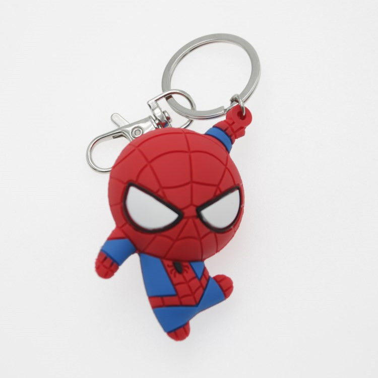Custom 3D Cartoon Anime Captain America Rubber Keychain Pvc Key Chain For School Bag