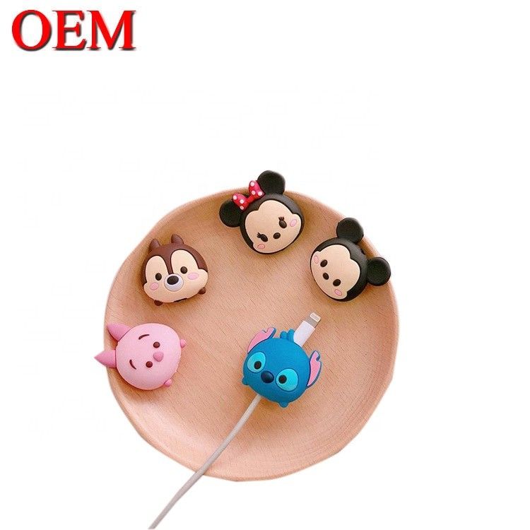 Custom Mini Cute USB Toy OEM Cute Cartoon Cable Bites Figures Make Plsstic Animal Data Charger Bites Accessory toy