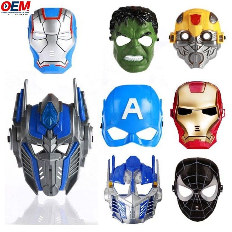 Custom Halloween Masks PVC Superhero Spider Iron Hero Hulk Captain America Masks Cosplay Costumes Face Mask