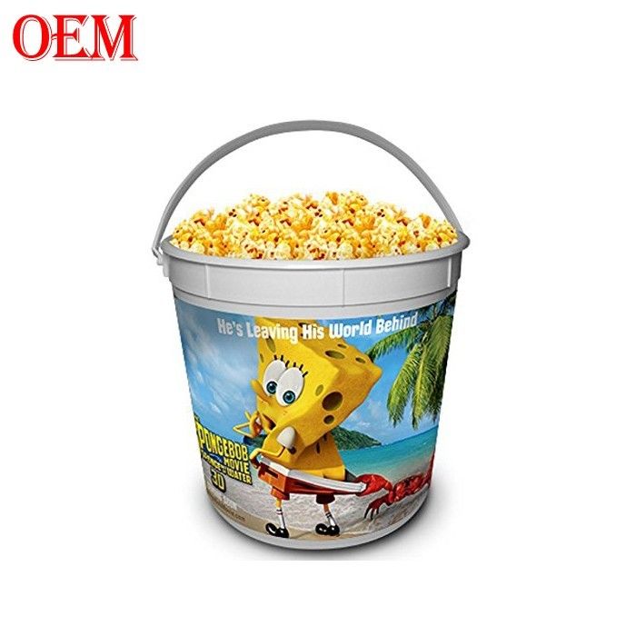 Custom Make Printed Movie Star Plastic Popcorn Container Bucket with Lid
