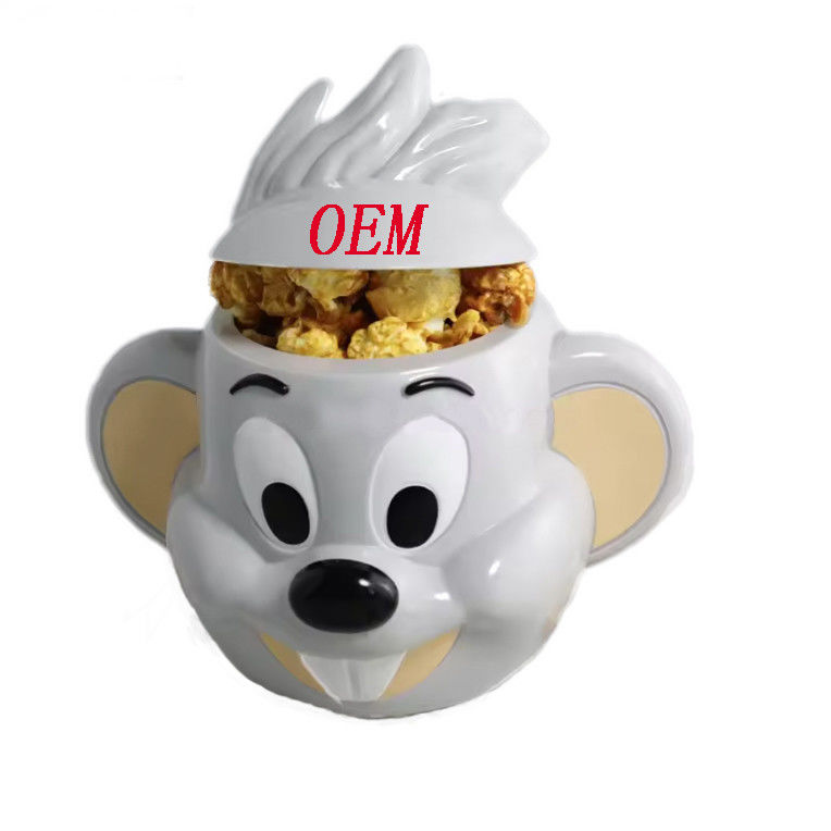 Custom Plastic Popcorn Bucket Cartoon Character Design for Movie Snack Cup Holder