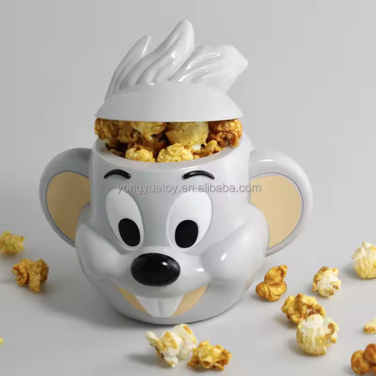 Custom Plastic Popcorn Bucket Cartoon Character Design for Movie Snack Cup Holder