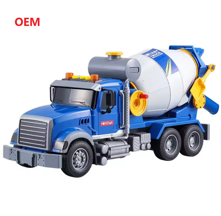 Customized Mixer Truck Colour Plastic Pull Back Car Toys For Kids Only OEM