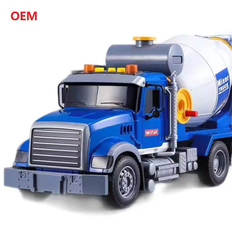Customized Mixer Truck Colour Plastic Pull Back Car Toys For Kids Only OEM