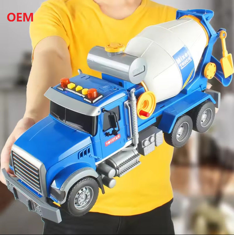 Customized Mixer Truck Colour Plastic Pull Back Car Toys For Kids Only OEM