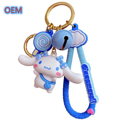 Custom 3d PVC Plastic Animal Anime Keychain OEM Design Cute Plastic Keychain
