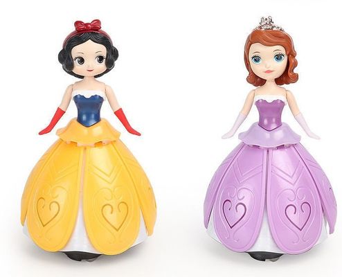 Custom Dancing Princess Universal Spinning Cool Light Music Aisha plastic Toy figure