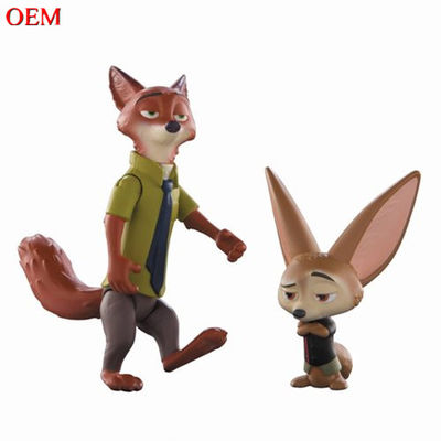 Customized Zootopia Nick Wilde and Finnick make Plastic Animal mini figure