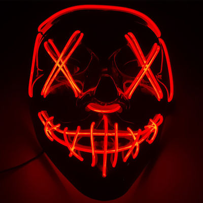 Custom Halloween Mask LED Glowing Mask Black Words Halloween LED Masks Facepiece