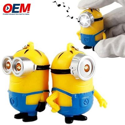 Customized Plastic Figurine Keychain Toys Flashlight Keychain