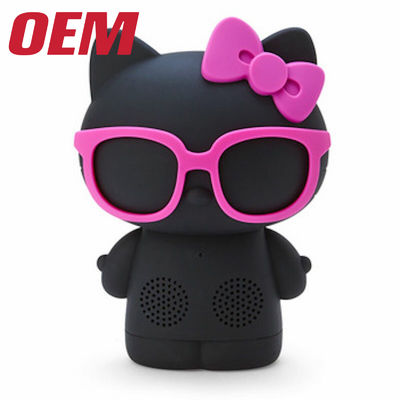 Customized Kitty Mini Bluetooth Speaker Made 5inchs Wireless Character Speaker OEM Recharged Cute Cartoon Toy Maker