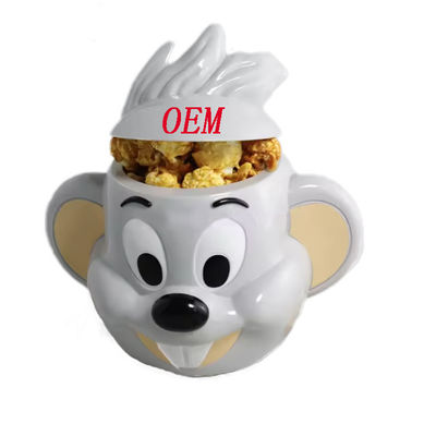 Custom Plastic Popcorn Bucket Cartoon Character Design for Movie Snack Cup Holder