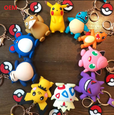 3D Character Keychain With Metal Key Ring Custom Plasitc Figure Keychain