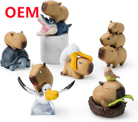 Customized Funny Animal Toys Made 6 Designs PVC Dolls OEM PVC Material Mini Toys